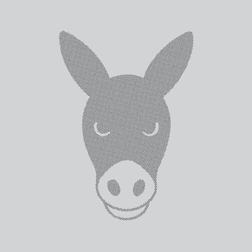 Stylized donkey head icon with closed eyes pattern texture