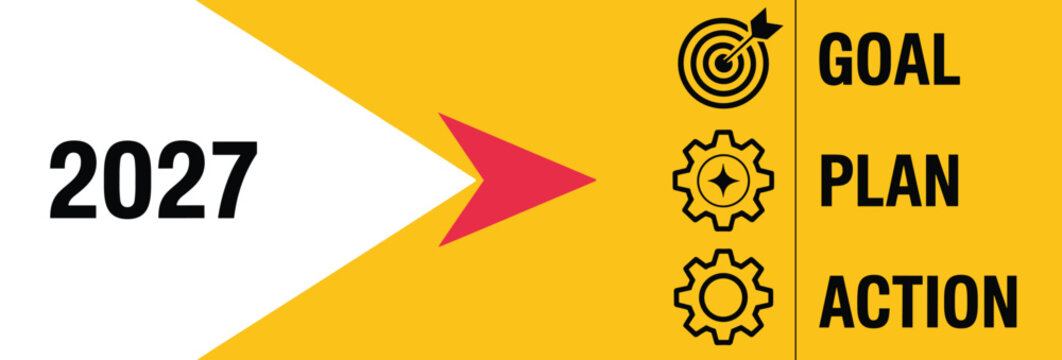 Roadmap to Success 2027: A visual representation of progress, outlining a clear path from the year 2027 towards achieving goals through planning and taking action.