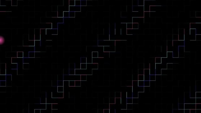 Seamless looping animation of thin geometric lines forming abstract shapes on a dark background