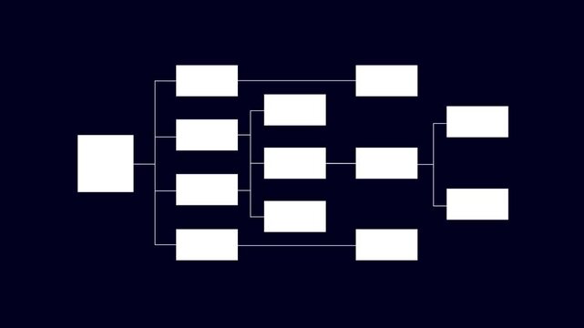 Abstract glowing workflow diagram overlay. Business process mapping and data structure visualization. Digital flowchart interface. Motion graphics of Smart team planning