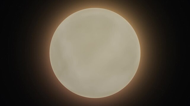 Venus planet floating in dark space digital motion footage