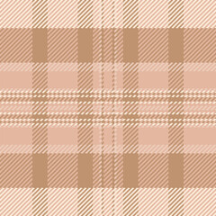 Plakat Scratched seamless texture tartan, structure plaid pattern vector. Rest fabric background check textile in light and orange colors.