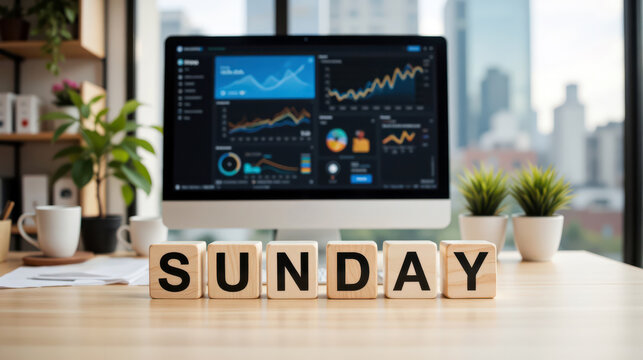 Sunday relaxation closing the weekend calendar, a slow lazy morning of rest and family time that lets people recharge their batteries and gather thoughts before the upcoming working week
