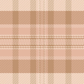 Scratched seamless texture tartan, structure plaid pattern vector. Rest fabric background check textile in light and orange colors.