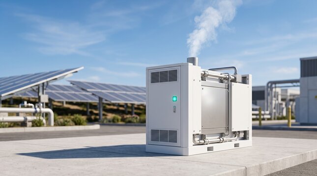 Hydrogen fuel cell stationary power module at industrial facility