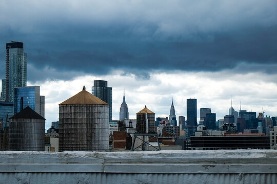 Storm Clouds Over New York Skyline