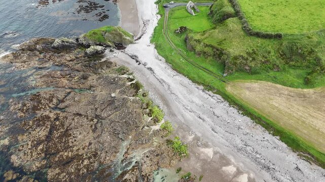 Spectacular Donegal Coastline and Wee House Bay, Malin, Ireland in Summer &ndash; 4K Drone Footage
