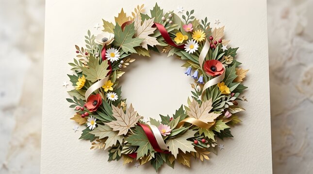 Festive autumn wreath for civic holiday celebrations fall home decor
