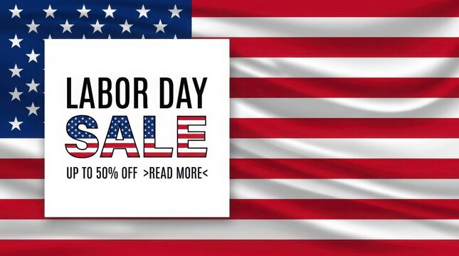 Usa labor day sale banner up to 50 off patriotic holiday promotion