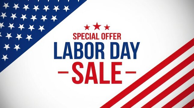 Usa labor day sale patriotic american flag background for september holiday promotions