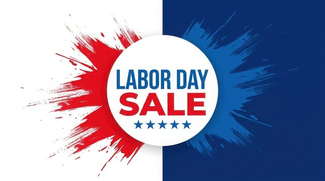 Usa labor day sale banner patriotic red white and blue discount promotion