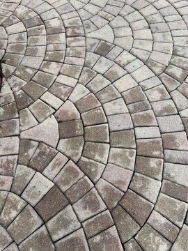 Curved Interlocking Concrete Pavers Texture Background