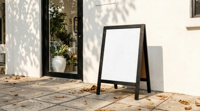 Realistic blank frame mockup for shopfront signage and menu displays