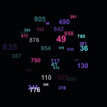 Abstract Neon Floating 3D Number Sphere Cloud
