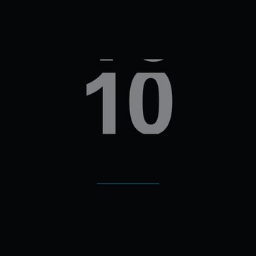 Clean Neon Cyan Number Scale 2 to 20