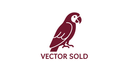 Maroon macaw parrot bird silhouette logo. © Venuz