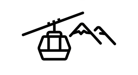 Cable Car or Gondola Lift with Mountain Background © botol