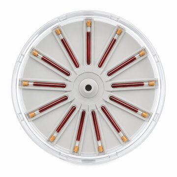 Hematocrit Centrifuge Rotor Loaded with Capillary Tubes for Packed Cell Volume Testing in Clinical Laboratory