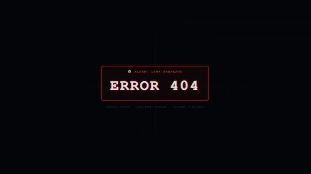 System error 404 message with digital glitch overlay