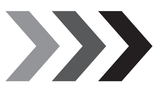 Gradient chevron arrow concept pointing right with direction gradient navigation illustration isolated indicator abstract interface business communication geometry transition