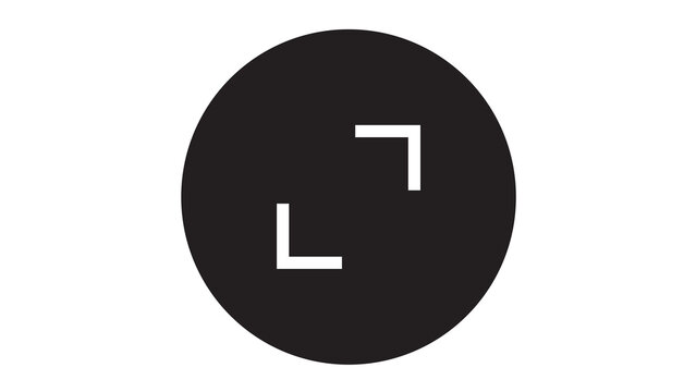 Black circle with corner bracket frame symbol interface viewfinder photography isolated branding template geometry abstract brackets navigation selection highlight