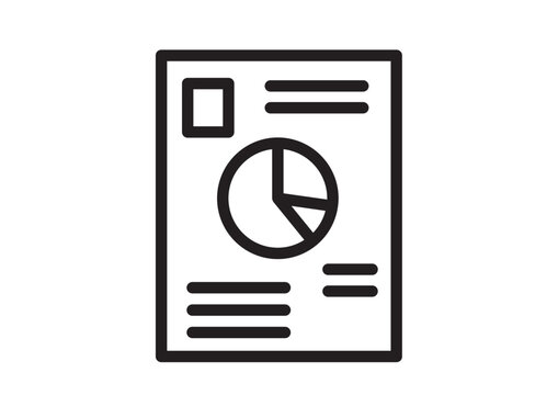 円グラフの印刷された書類のアイコン