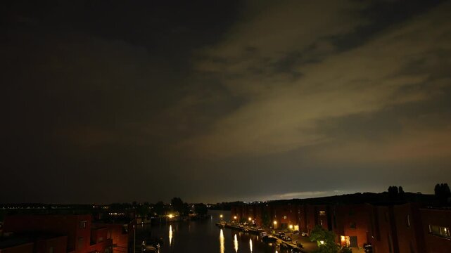 4K Timelapse of Dramatic Thunderstorm Clouds and Lightning, The Netherlands