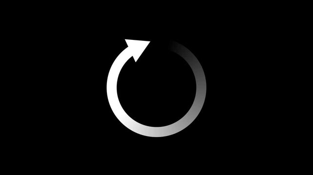 Loading screen animation - Animated spinning wheel icon, circular arrow refresh icon 4k