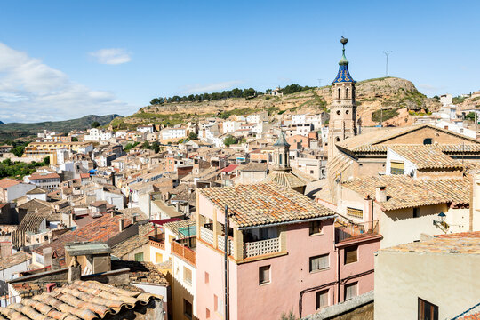 view over Albalate del Arzobispo, comarca of Bajo Martin, province of Teruel, Aragon, Spain