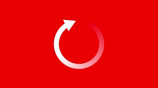Circular arrow refresh icon, Loading screen animation - Animated spinning wheel icon, 4k