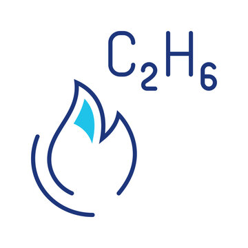 Ethane gas icon. Industry and petrochemical line symbol. Color.