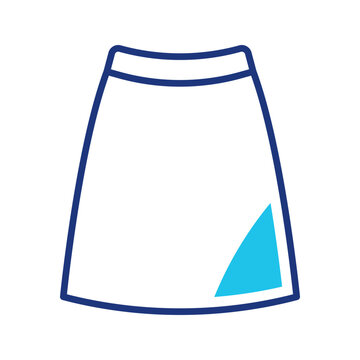 Golf skirt icon. Sports and golf apparel line symbol. Color.