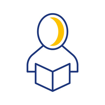 Self learning icon. Education and self study line symbol. Color.