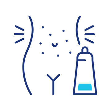 Skin ointment icon. Healthcare and dermatology line symbol. Color.