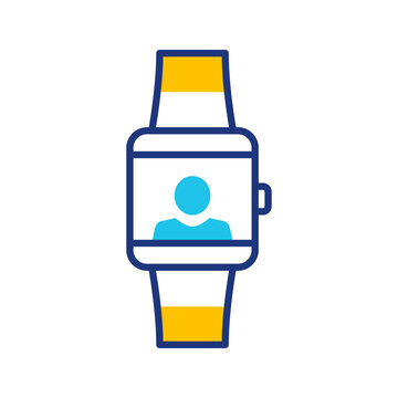 Smart watch icon. Technology and wearable devices line symbol. Color.