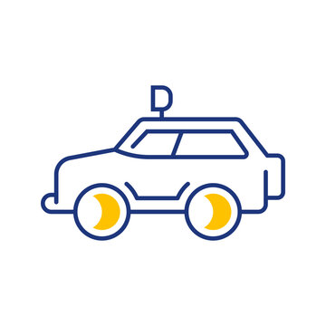 Suv car icon. Transport and automotive line symbol. Color.
