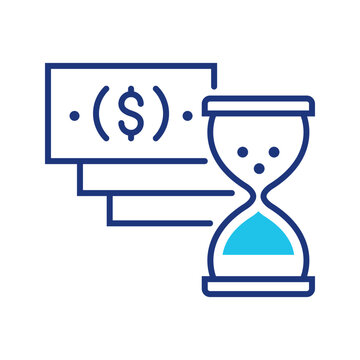 Time deposit icon. Business and banking line symbol. Color.