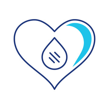 Blood donation icon. Healthcare and blood donation line symbol. Color.