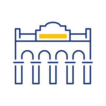 Bahrain architecture icon. Travel and landmark line symbol. Color.