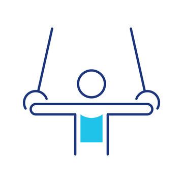 Gymnastics rings icon. Sports and gymnastics line symbol. Color.