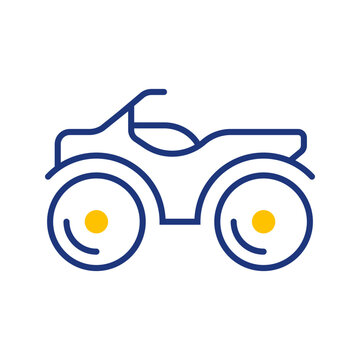 Quad bike icon. Transport and off road vehicle line symbol. Color.
