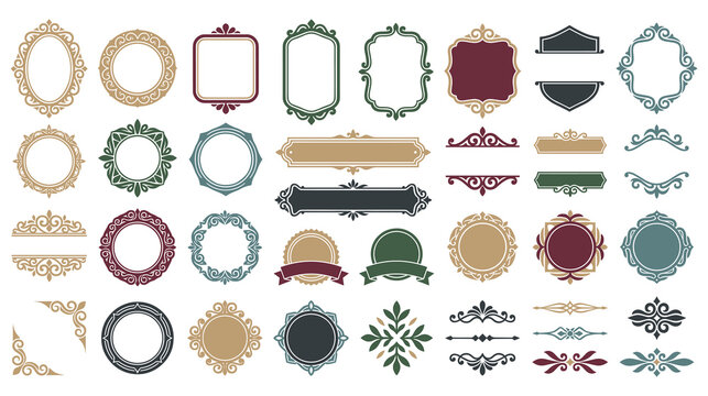 Elegant ornamental frames and decorative border elements.