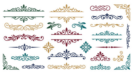 Classic calligraphic dividers and flourish corner sets. © Amir
