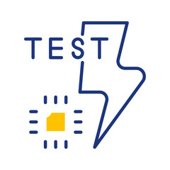 Obraz premium Cpu stress test icon. Technology and overclocking line symbol. Color.