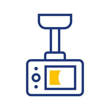 Digital video recorder icon. Technology and surveillance line symbol. Color.