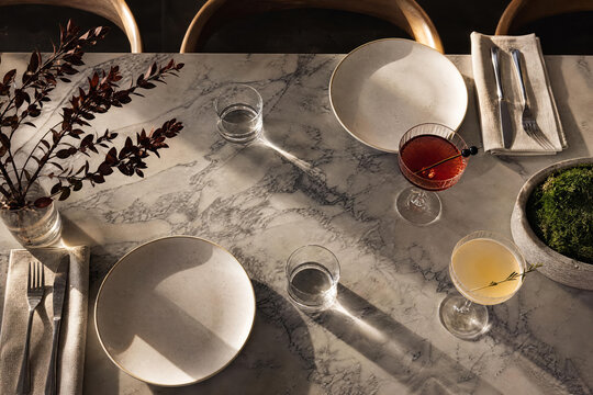 Evening Ambience Mid Century Terrace With Natural Restaurant Colors