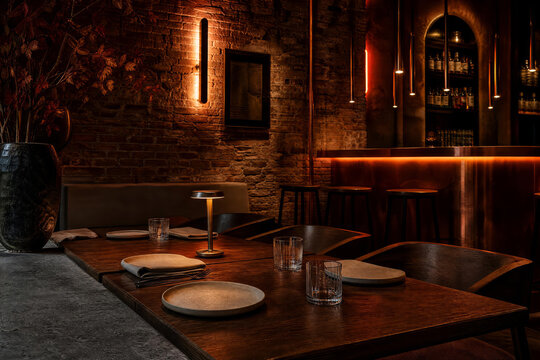 Desert Terrace Setting Photographed In Bright Commercial With Layered Restaurant Depth