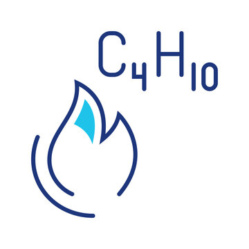 Butane gas icon. Industry and fuel line symbol. Color.