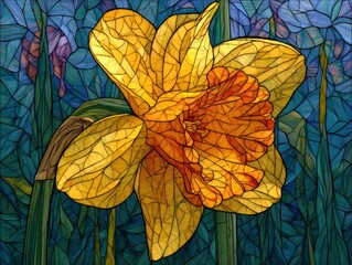 Stained glass daffodil © Image Tree