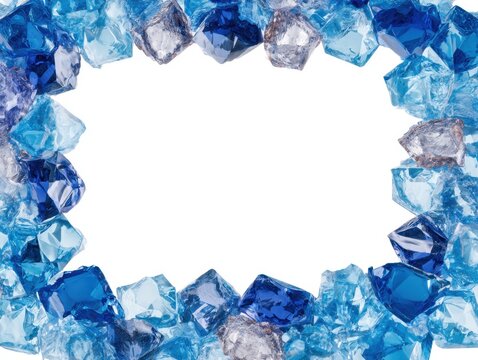 Sapphire And Topaz border with clear copy space
